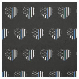 Politie Thin Blue Line American Flag Heart Pattern Stof