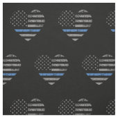 Politie Thin Blue Line American Flag Heart Pattern Stof (Swatch)