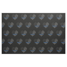 Politie Thin Blue Line American Flag Heart Pattern Stof