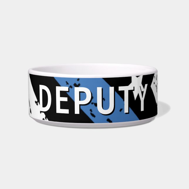 Politie Thin Blue Line American Flag Officer Voerbakje (Voorkant)