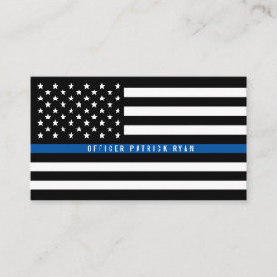 Politie Thin Blue Line American Flag Professional Visitekaartje