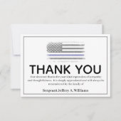 Politie Thin Blue Line Dank u Bereavement Bedankkaart (Voorkant)