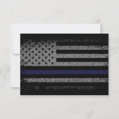 Politie Thin Blue Line Dank u Bereavement Bedankkaart (Achterkant)