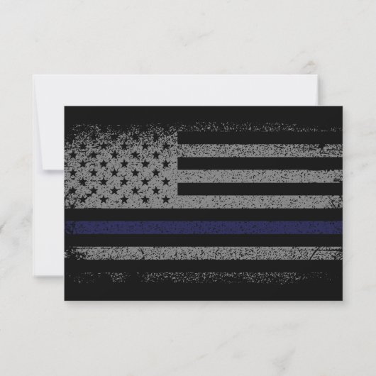 Politie Thin Blue Line Dank u Bereavement Bedankkaart (Achterkant)