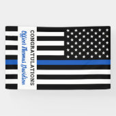 Politie Thin Blue Line Felicitaties Afstuderen Spandoek (Horizontaal)
