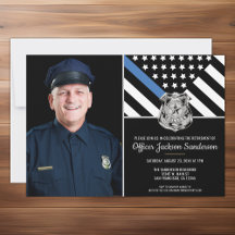 Politie Thin Blue Line Flag Foto Retirement