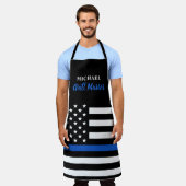 Politie Thin Blue Line Grill Master American Flag  Schort (Gedragen)