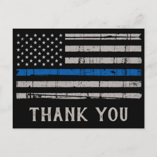 Politie Thin Blue Line Law Enforcement Dank u Briefkaart