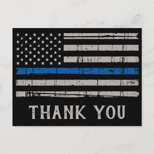 Politie Thin Blue Line Law Enforcement Dank u Briefkaart (Voorkant)