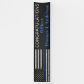 Politie Thin Blue Line Law Enforcement L Afstudere Spandoek (Verticaal)