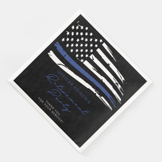 Politie Thin Blue Line Officer Pensioenfeest Servet (Hoek)