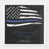 Politie Thin Blue Line Officer Pensioenfeest Servet (Voorkant)