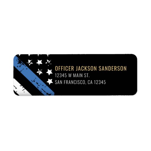 Politie Thin Blue Line wetshandhaver Etiket (Voorkant)