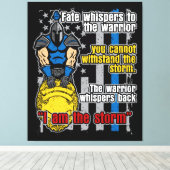 Politie Trojaanse arrior ik ben het Storm Canvas Afdruk (Insitu (Houten vloer))