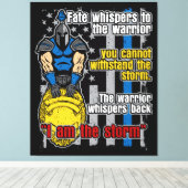 Politie Trojaanse arrior ik ben het Storm Canvas Afdruk (Insitu (Houten vloer))