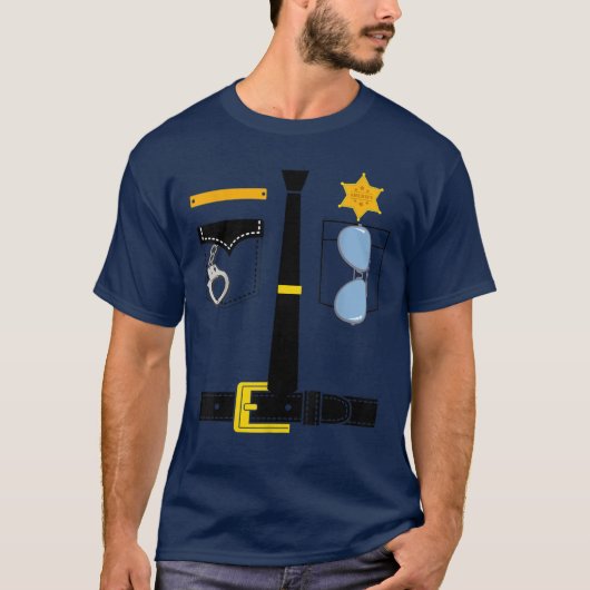 Politie Uniform Costume Halloween Kinder T-Shirt (Voorkant)