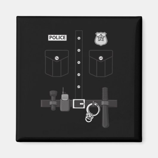 Politie-uniform Halloween Kinder Jongens 1 Magneet (Voorkant)