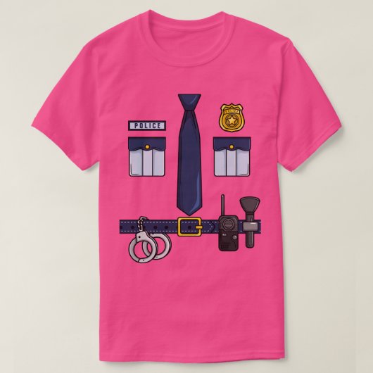 Politie-uniform Halloween T-shirt (Design voorkant)
