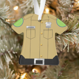 Politie Uniform Tan met Silver Shield Ornament
