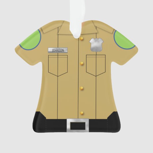 Politie Uniform Tan met Silver Shield Ornament (voorkant)