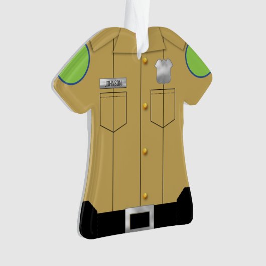 Politie Uniform Tan met Silver Shield Ornament (voorkant)