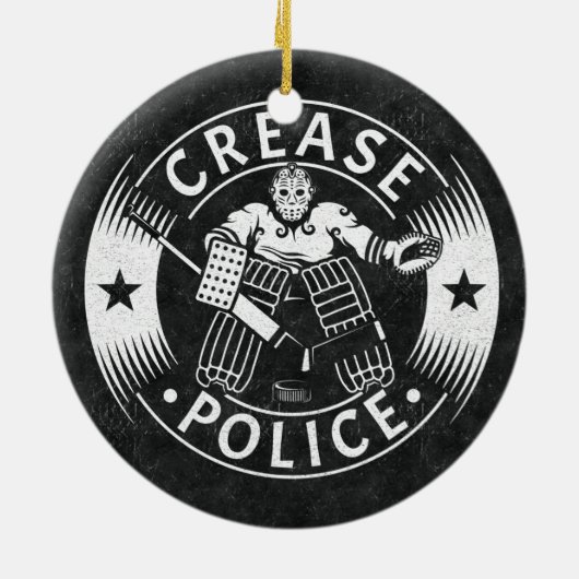 Politie van Creasen Hockey Goalie Keramisch Ornament (Achterkant)