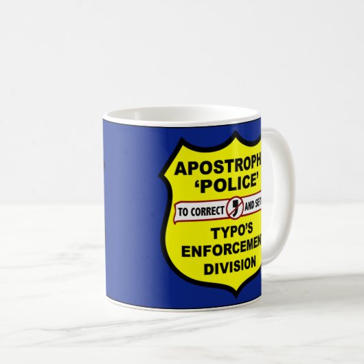 Politie van Grammar Apostrophe Mok (Voorkant rechts)