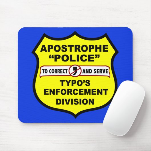 Politie van Grammar Apostrophe Mousepad Muismat (Met muis)