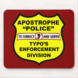 Politie van Grammar Apostrophe Mousepad Muismat