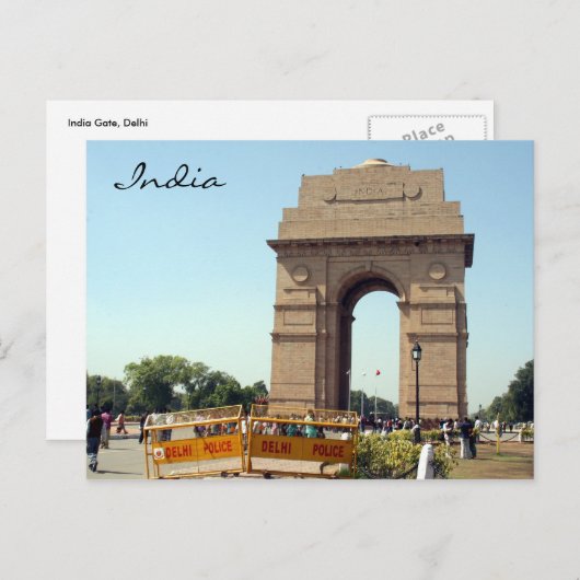 politie van india gate briefkaart (Voorkant / Achterkant)
