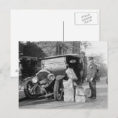 Politie vangt Bootleggers auto, 1922 Briefkaart (Voorkant / Achterkant)