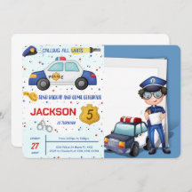 Politie Verjaardag Foto uitnodiging