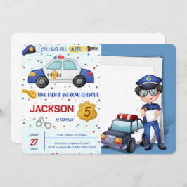 Politie Verjaardag Foto uitnodiging
