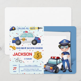 Politie Verjaardag Foto uitnodiging