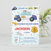 Politie Verjaardag Uitnodiging (Staand voorkant)