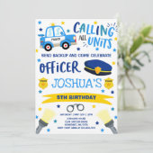 Politie Verjaardag Uitnodiging Politieagent Party (Staand voorkant)