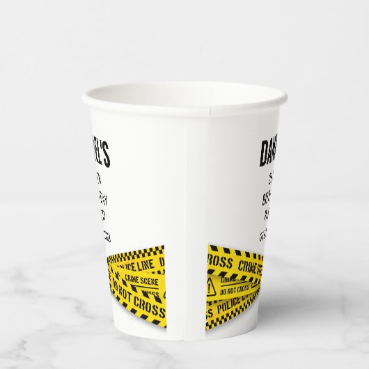 Politie Verjaardagsfeestje met Gele Politie Lijn Papieren Bekers (Rechts)