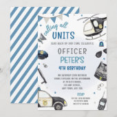 Politie verjaardagsfeestje uitnodiging - Politieag (Voorkant / Achterkant)