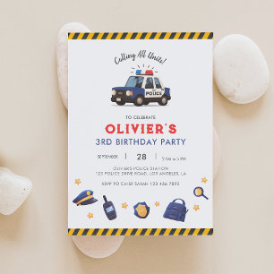 Politie Verjaardagsfeestuitnodiging 2 Kaart