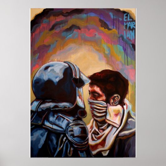 politie versus demonstrant poster (Voorkant)