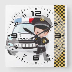 politie vierkante klok