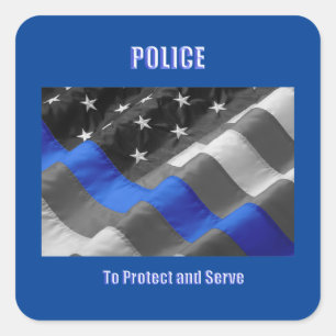 politie vierkante sticker