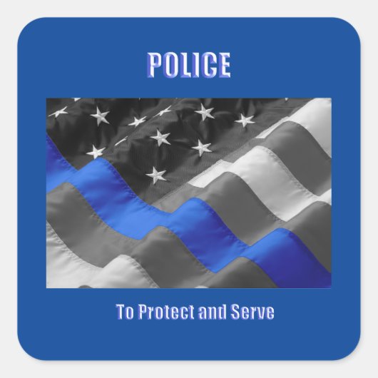 politie vierkante sticker (Voorkant)