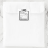 politie vierkante sticker (Tas)