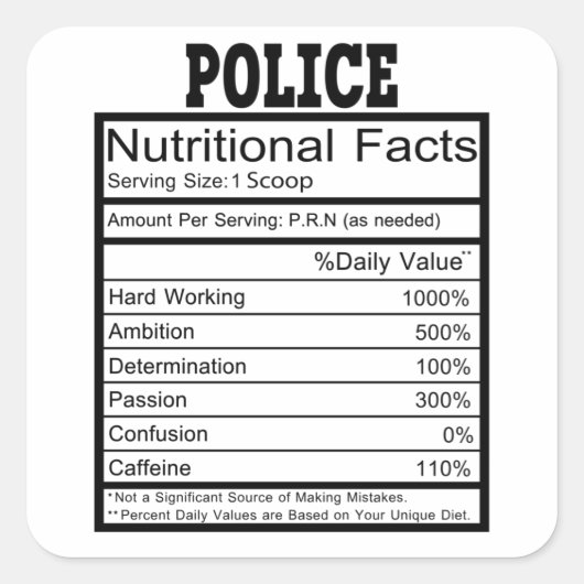 politie vierkante sticker (Voorkant)