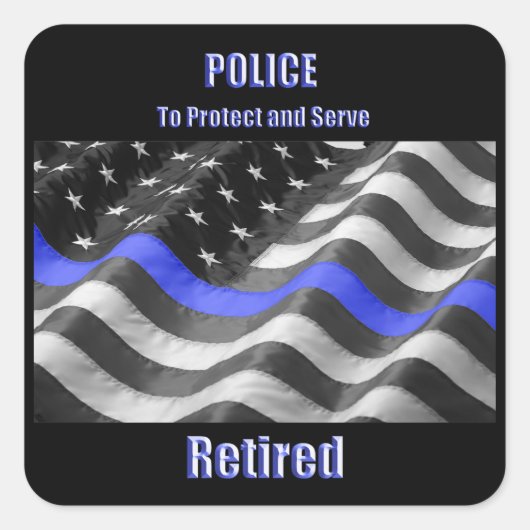 politie vierkante sticker (Voorkant)