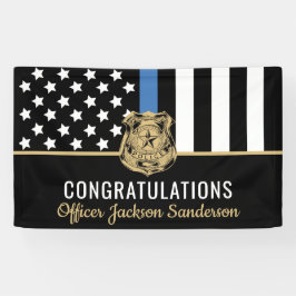 Politie Vlag Blauwe lijn Congrats Pensioen Partij Spandoek