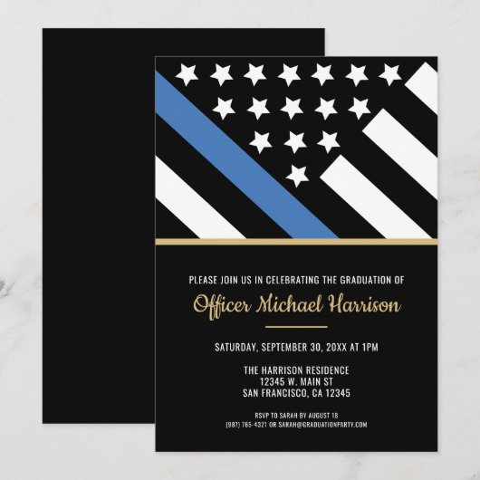 Politie Vlag Wetshandhaving Academie Afstuderen Kaart (Voorkant / Achterkant)