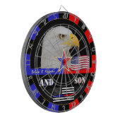 Politie vs Brandweerman & Dunne Blauwe/Rode Lijn,  Dartbord (Voorkant Links)