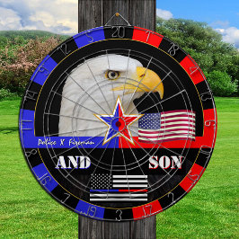 Politie vs Brandweerman & Dunne Blauwe/Rode Lijn,  Dartbord